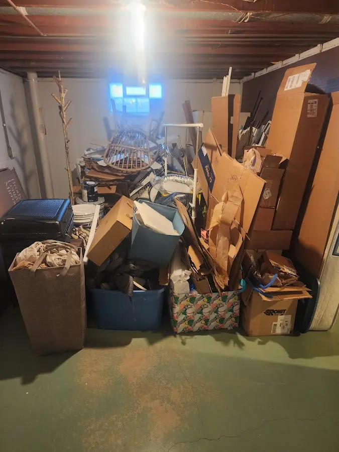 Roll-off dumpster container at job site for Concrete Dumpster Rental in Barrington